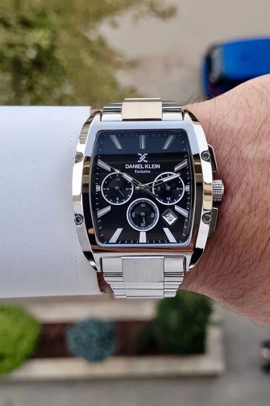 Daniel Klein DKISTE1292 Kadranı Siyah Kordonu Gümüş Renk İç Göstergeleri Aktif Hediye Paketli Erkek Kol Saati - Resim 2