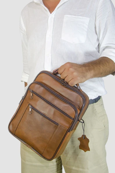 Lederax Hakiki Deri Kasalı El ve Omuz Çantası Battal Boy Dikey LD475 ürün görseli