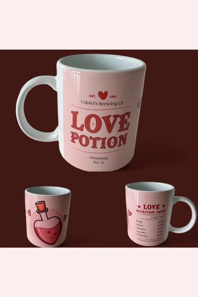 Kupa,sevgililer günü hediyesi ,kalpli kupa ,pembe kupa ,baskılı kupa - 4