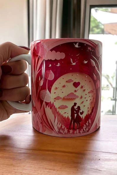 Kupa,sevgililer günü kupası,sevgililer günü hediyesi ,pembe kupa - 4