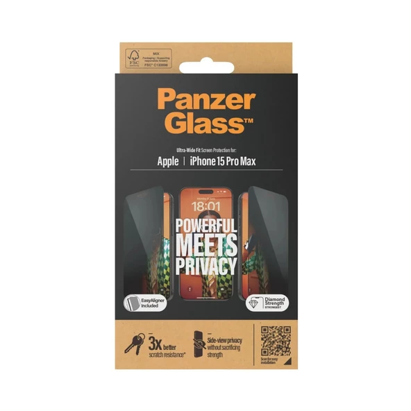 PanzerGlass iPhone 15 Pro Max UWF Privacy wA Hayalet Ekran Koruyucu - Resim 4