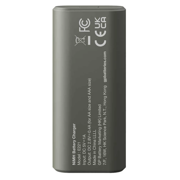 GP RECYKO E221 USB 2LÜ AA - AAA PİL ŞARJ CİHAZI PİLSİZ (GPACSE221004 GPE221R21-2GTLB1) - 3