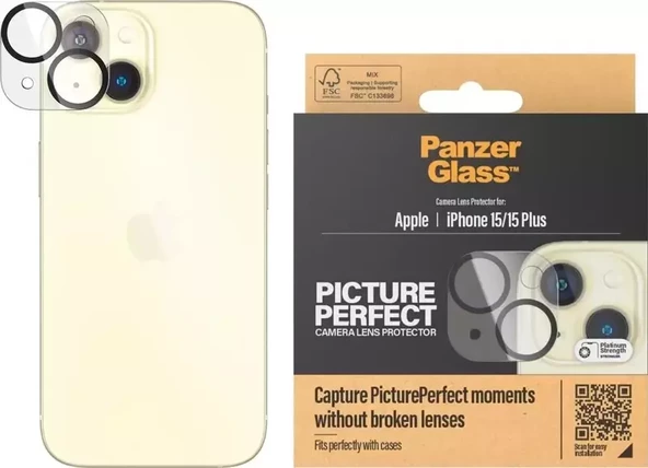 PanzerGlass PP Plate iPhone 15/15 Plus, Kamera Koruyucu