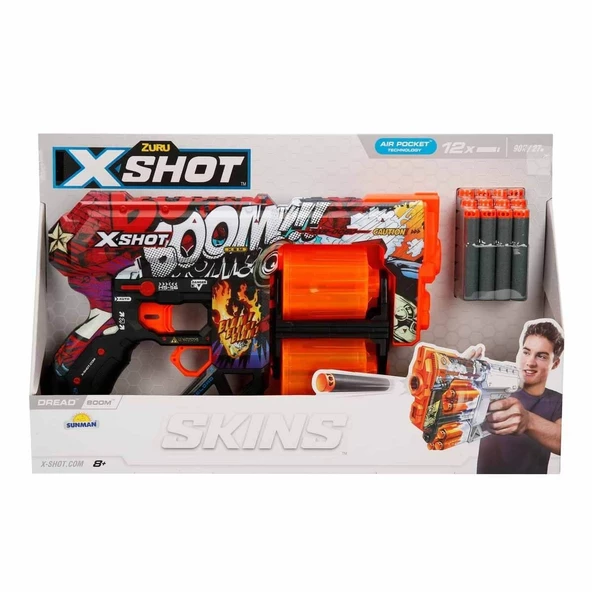 36517 X-Shot Skins Dread 12 Mermili Sünger Dart Atan Silah 31 cm-Sunman - 4