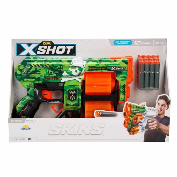 36517 X-Shot Skins Dread 12 Mermili Sünger Dart Atan Silah 31 cm-Sunman - 2