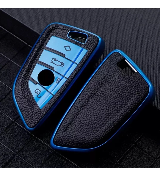 BMW 1 2 3 5 İLE X VE G SERİSİ TPU ANAHTAR KILIF (MAVİ) - Resim 2