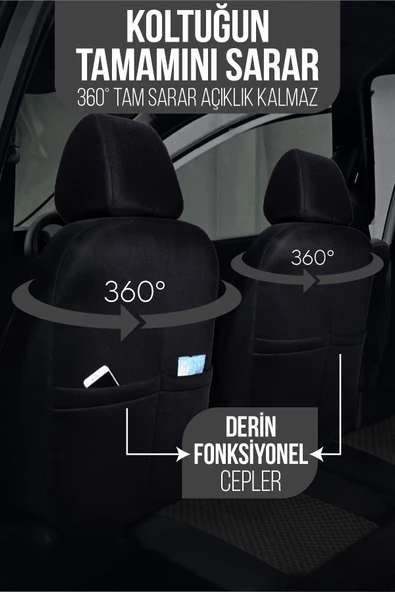 SMRAUTOACCESSORY  PAM Serisi Oto Koltuk Kılıfı - Resim 6