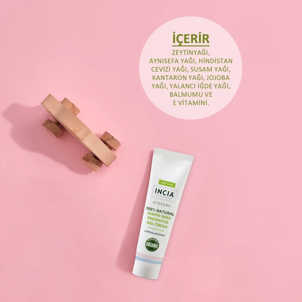 INCIA %100 Doğal Pişik Önleyici Jel Krem 60 ml & %100 Doğal Bebek Yağı Organik Masaj Yağı 110 ml Set - 5