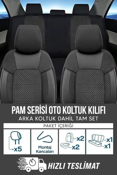 SMRAUTOACCESSORY  PAM Serisi Oto Koltuk Kılıfı - Resim 7