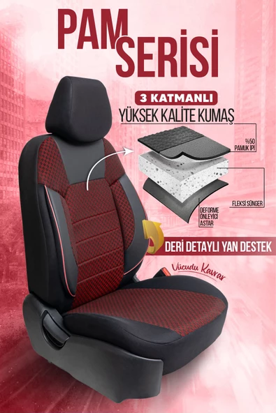 SMRAUTOACCESSORY PAM Serisi Oto Koltuk Kılıfı - 2