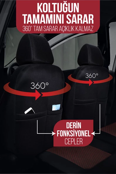 SMRAUTOACCESSORY PAM Serisi Oto Koltuk Kılıfı - 6