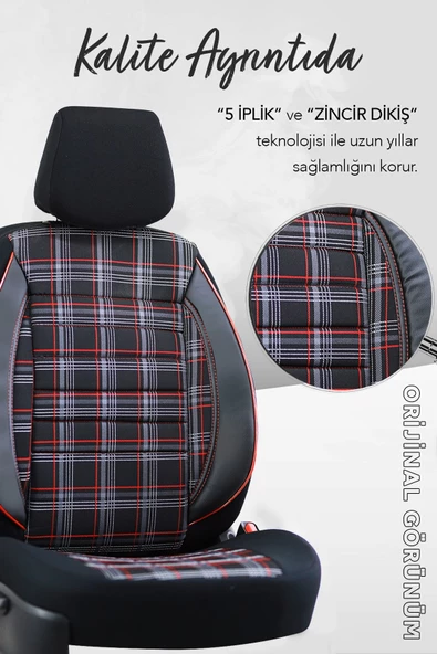 SMRAUTOACCESSORY  Sport Serisi Fiesta Oto Koltuk Kilifi Kirmizi-siyah