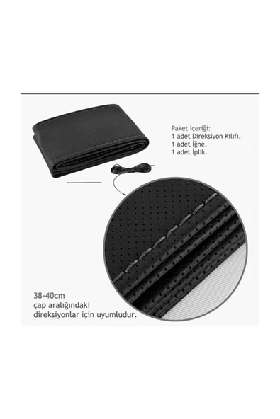 SMRAUTOACCESSORY  Auto Premium Alcantara Kırmızı Dikişli Oto Direksiyon Kılıfı - 4