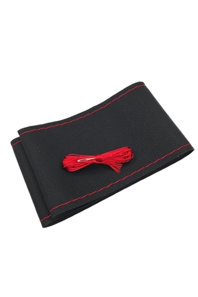 SMRAUTOACCESSORY  Auto Premium Alcantara Kırmızı Dikişli Oto Direksiyon Kılıfı - 2