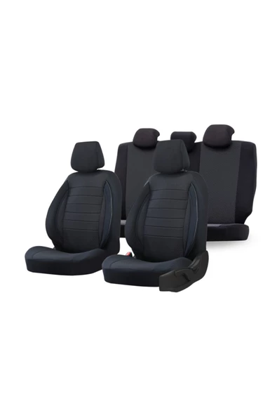 SMRAUTOACCESSORY  Sport Serisi Audi A4 Oto Koltuk Kilifi Gri-siyah