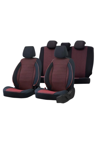 SMRAUTOACCESSORY  Seat Cordoba Serisi Ultra Luks Oto Koltuk Kilifi Kirmizi-siyah