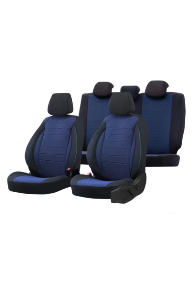 SMRAUTOACCESSORY  Sport Serisi Fiat / Tofaş Murat 124 Oto Koltuk Kilifi Mavi-siyah