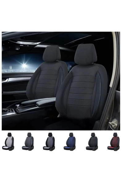 SMRAUTOACCESSORY  Sport Serisi Fiat 500 Ailesi Oto Koltuk Kilifi Gri-siyah ürün görseli