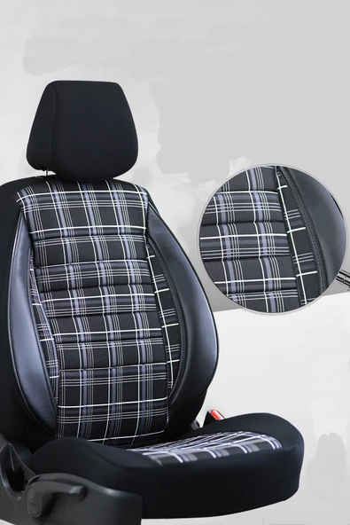 SMRAUTOACCESSORY  Skoda Kodiaq Serisi Ultra Luks Oto Koltuk Kilifi Beyaz-siyah