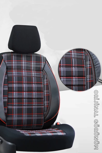 SMRAUTOACCESSORY  Sport Chevrolet Kalos Oto Koltuk Kilifi Kirmizi-siyah ürün görseli