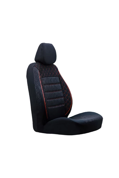 SMRAUTOACCESSORY  Chevrolet Captiva Uyumlu Koltuk Kilifi Gof Siyah-kirmizi