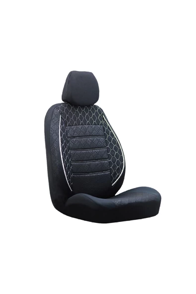 SMRAUTOACCESSORY  Citroen C4uyumlu Koltuk Kilifi Gof Siyah-beyaz