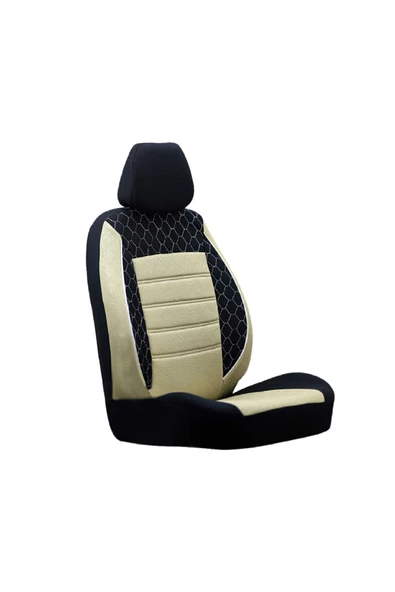 SMRAUTOACCESSORY  Seat Leon Oto Koltuk Kilifi Gof Bej-siyah Standart Beden