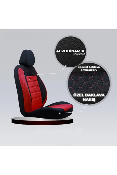 SMRAUTOACCESSORY  Lada Kalina Oto Koltuk Kilifi Gof Kirmizi-kirmiz - 2
