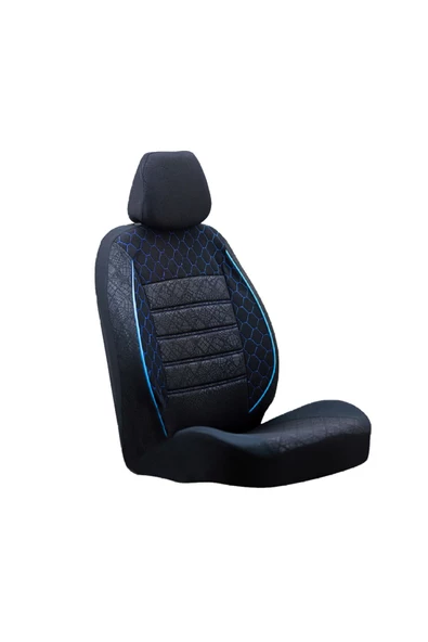SMRAUTOACCESSORY  Renault Fluence Oto Koltuk Kilifi Gof Siyah-mavi Standart Beden