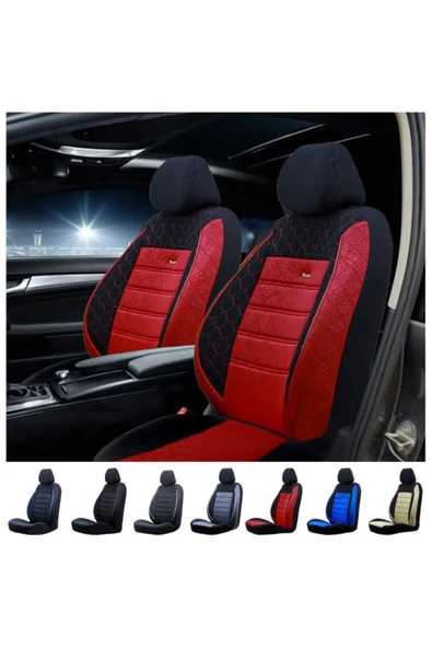 SMRAUTOACCESSORY  Peugeot 307 Oto Koltuk Kilifi Gof Kirmizi-siyah Standart Beden