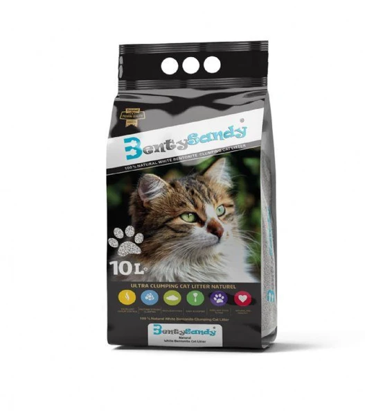 Bentysandy Naturel Kokusuz İnce Kedi Bentonit Kumu 10 Lt ürün görseli