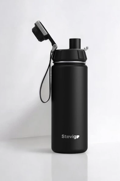 Stevig 1 Hand Leak-Proof Sızdırmaz Çelik Termos 500 Ml Black ST-207 - 4