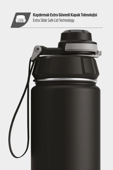 Stevig 1 Hand Leak-Proof Sızdırmaz Çelik Termos 500 Ml Black ST-207 - 6