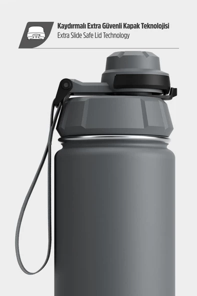 Stevig 1 Hand Leak-Proof Sızdırmaz Çelik Termos 500 Ml Grey ST-209 - 4