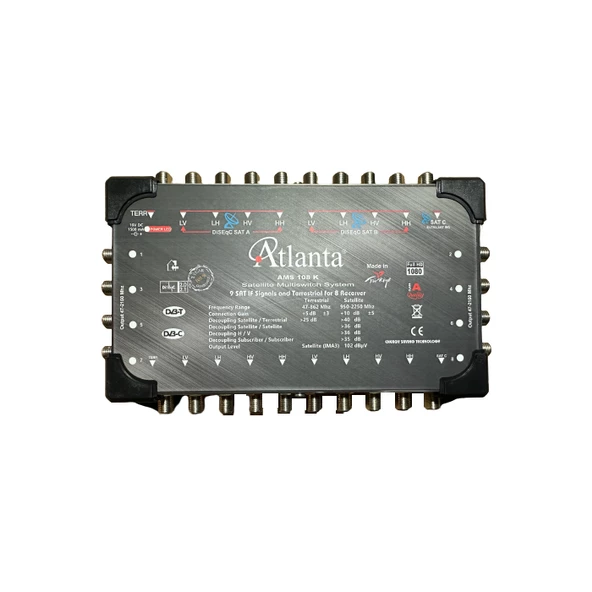 Atlanta 10/8 10x8 Santral Merkezi Sistem Multiswitch ( Geçişli Kaskatlı / Karasal Aktif )