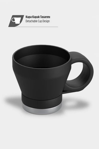 Stevig 4 Multi-Cup Çelik Termos 900 Ml Black ST-211 - 6