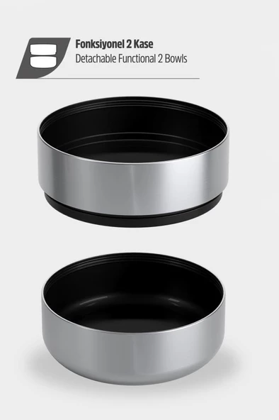 Stevig 4 Multi-Cup Çelik Termos 900 Ml Black ST-211 - 5