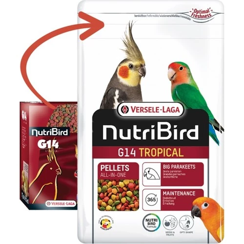 Versele Laga NutriBird G14 Tropical Pelet Paraket Yemi 1kg