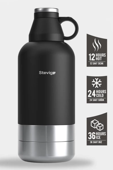 Stevig 4 Multi-Cup Çelik Termos 1,9 LT. Black ST-212 - 3