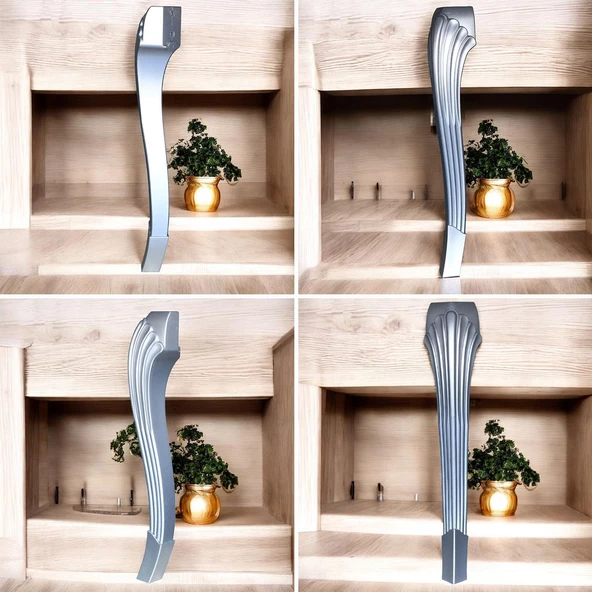 4 Adet Sütun Masa Dresuar Ayağı 77 cm Plastik Ayak Gümüş Gri Mutfak Yemek Masası Mobilya Ayakları - 7