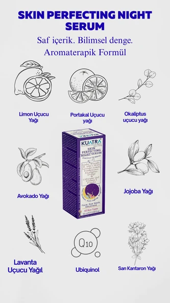 Kuatra Skin Perfecting  'Night' Serum (cildi onarmaya ve cildi kusursuzlaştırmaya yardımcı gece serumu) - Resim 3