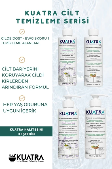 Kuatra Nemlendirici Besleyici Temizlik Jeli (Tıbbi Lavanta (Lavandula Angustifolia) uçucu yağı içeren) 500ml - Resim 2