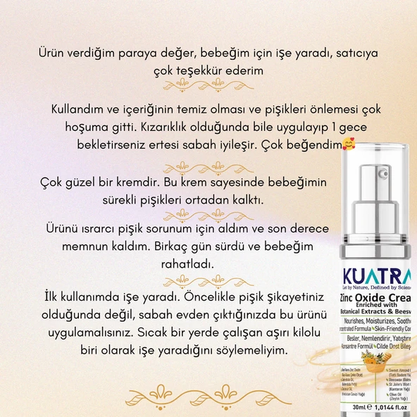 Kuatra Çinko Oksit Krem (Pişik önlemeye yardımcı) - Resim 4