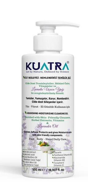 Kuatra Nemlendirici Besleyici Temizlik Jeli (Tıbbi Lavanta (Lavandula Angustifolia) uçucu yağı içeren) 500ml ürün görseli