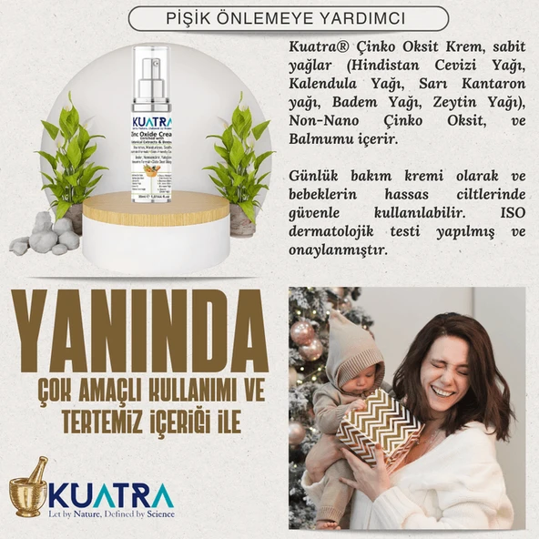 Kuatra Çinko Oksit Krem (Pişik önlemeye yardımcı) - Resim 2