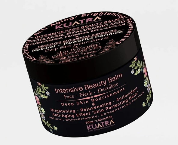 Kuatra Intensive Beauty Balm Anti-aging, Antioxidant  Güzellik Balmı (aromaterapik ürün, doğal içerik) 50ml - Resim 2