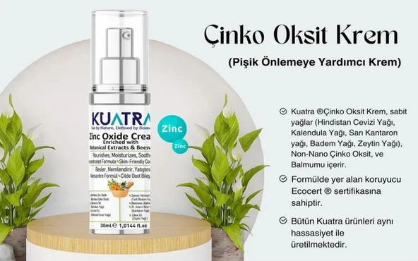 Kuatra Çinko Oksit Krem (Pişik önlemeye yardımcı) - Resim 7