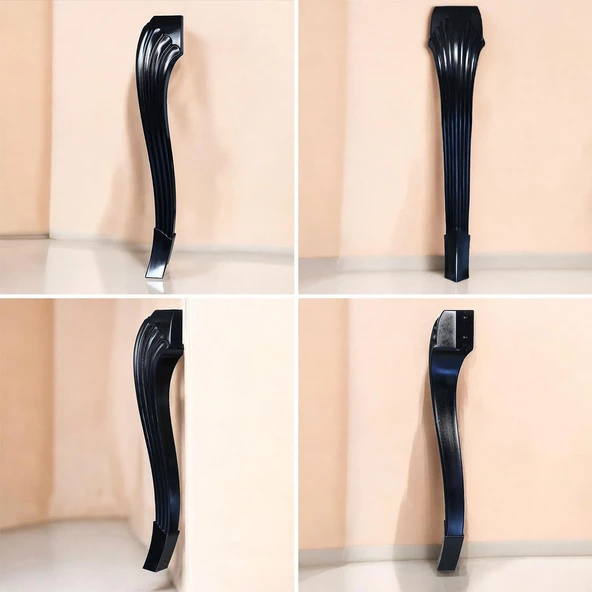 4 Adet Sütun Masa Dresuar Ayağı 77 cm Plastik Ayak Siyah Mutfak Yemek Masası Mobilya Ayakları Siyah - 7