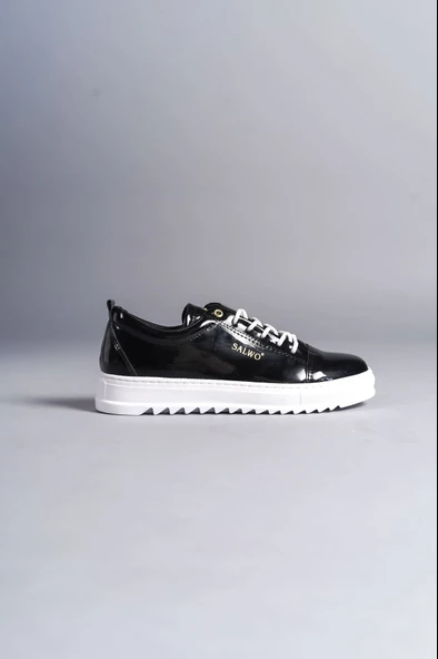 Cool Bağcıklı Rugan Erkek Günlük Spor Klasik Ayakkabı BT Siyah - 4