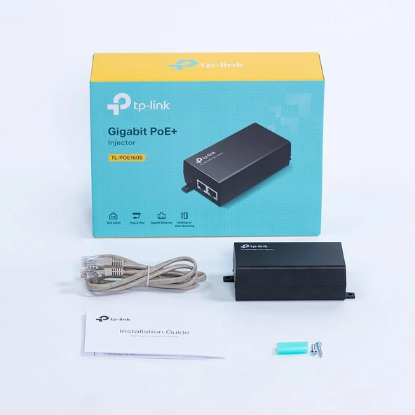 TP-LINK OMADA TL-POE160S 48VOLT 30WATT GIGABIT PORT POE ADAPTÖR . ürün görseli